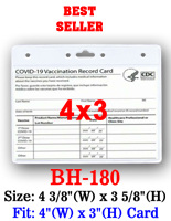 Best Seller Badge & Vaccination Card Sleeves 4(w)x3(h)" BH-180/Bag-of-100Pcs